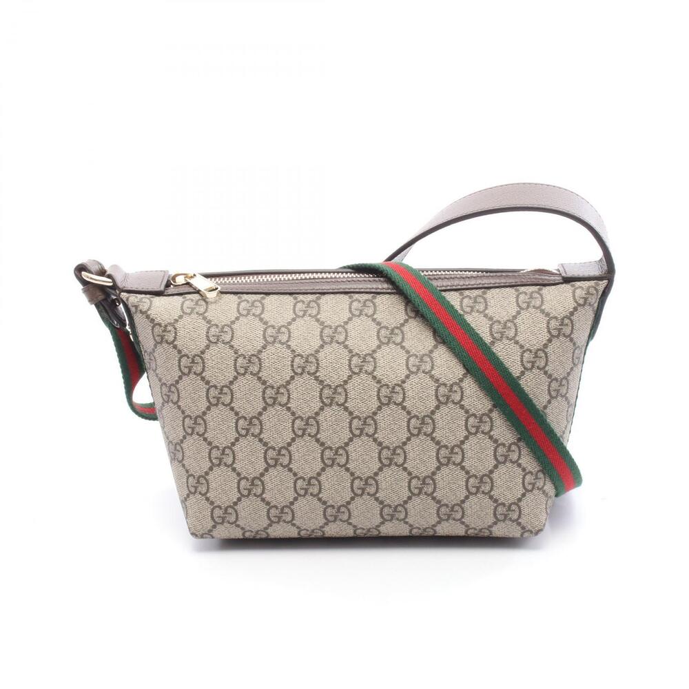 Gucci Ophidia GG Supreme Shoulder Bag Canvas Leather Beige Brown Multicolor